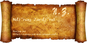 Nánay Zaránd névjegykártya